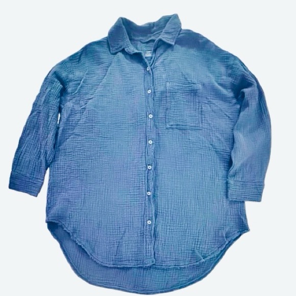 Aerie Gauzy Oversized 100% Cotton Shirt. Size: XS - Picture 5 of 8